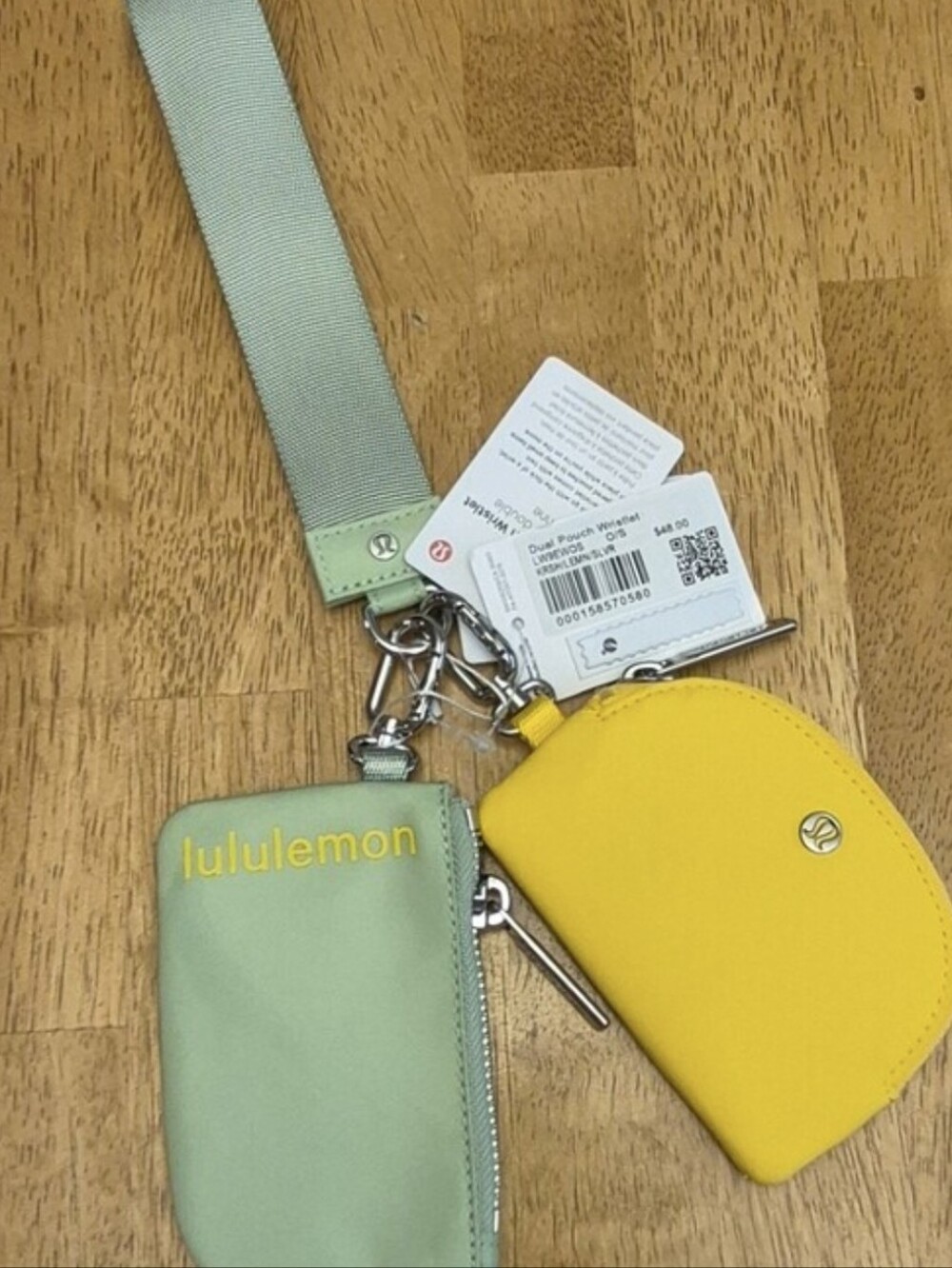 Lululemon Kale Krush - Lemon Lush Dual Pouch Wristlet Wallet dual Pouch Wristlet